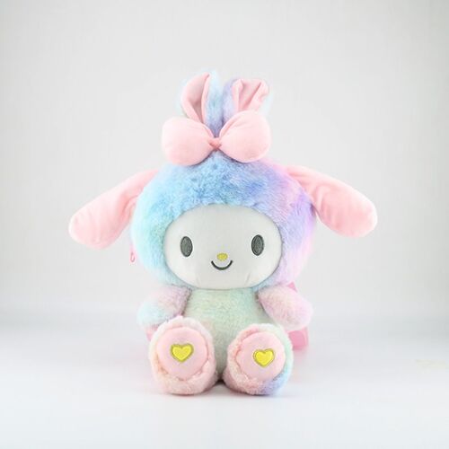 New transforming cat Melody plush doll children shoulder backpack cute girl heart crossbody bag travel bag Rose 40cm