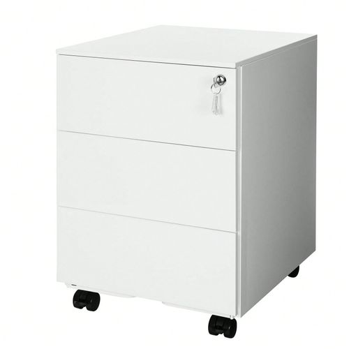 Caisson de bureau Metal, avec 3 Tiroirs, Rangement de documents, Papeterie, Préassemblé, pour bureau