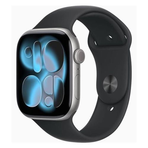 Apple Watch Series 11 GPS + Cellular 46mm Boitier en Aluminium Gris Sidéral avec Bracelet Sport Noir S/M