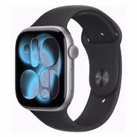 Apple Watch Series 11 GPS + Cellular 46mm Boitier en Aluminium Gris Sidéral avec Bracelet Sport Noir S/M