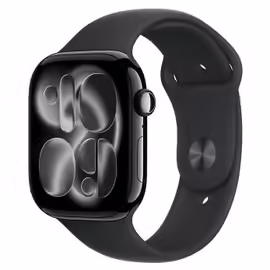 Apple Watch Series 11 GPS + Cellular 46mm Boitier en Aluminium Noir de Jais avec Bracelet Sport Noir S/M