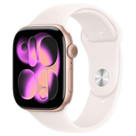 Apple Watch Series 11 GPS 46mm Boitier en Aluminium Or Rose avec Bracelet Sport Rose Tendre M/L