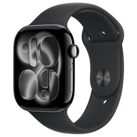 Apple Watch Series 11 GPS 46mm Boitier en Aluminium Noir de Jais avec Bracelet Sport Noir M/L