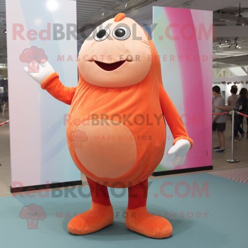 Personnage De Costume De Mascotte Redbrokoly Peach Shakshuka Habillé D'un Body Et De Coussinets Pour Les Pieds