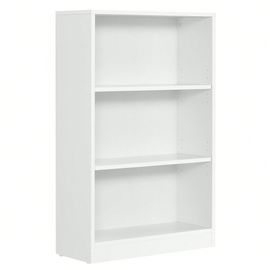 Bibliothèque, Étagère À 3 Niveaux, Meuble De Rangement, Avec Étagères Réglables En Hauteur, 60 X 24 X 93 Cm, Blanc