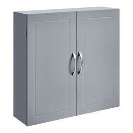 Armoire Murale Pour Salle De Bain, 18 X 60 X 60 Cm, Armoire À Pharmacie Avec Étagères Réglables, Gris Tourterelle