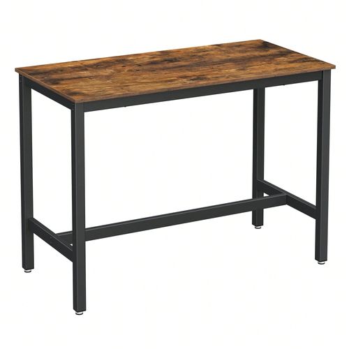 Table Haute de bar, table à manger,120 X 60 X 90 cm, industriel, marron Rustique