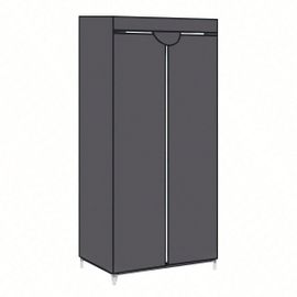 Armoire En Tissu, Penderie Pliante Avec Tringle De Suspension, Dressing Simple, Organiseur Pour Jouets, Chaussures, Sacs, Salon, 75 X 45 X 160cm, Gris