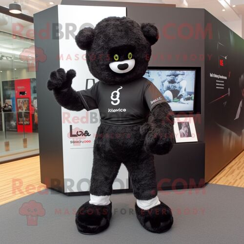 Costume De Mascotte Redbrokoly De L'alliance Noire Personnage Habillé D'un T-Shirt Et De Pochettes