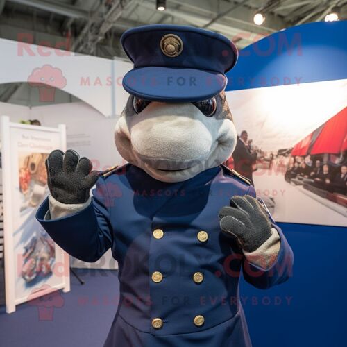 Costume De Mascotte Redbrokoly De Soldat De La Marine Personnage Habillé D'un Col Roulé Et De Pochettes