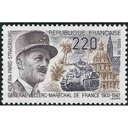 Timbre France 1987 Oblitéré - Général Leclerc Maréchal De France (1902-1947) - 2.20 Yt2499