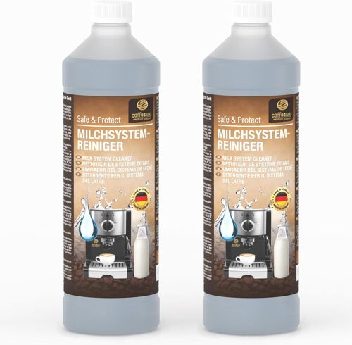 JGD-2x 750ml Nettoyant pour système laitier pour Delonghi, Magnifica S, Siemens, Série EQ, Jura, Krups, Bosch, Miele, Melitta machines à café automatiques et cafetières, 100 utilisations,