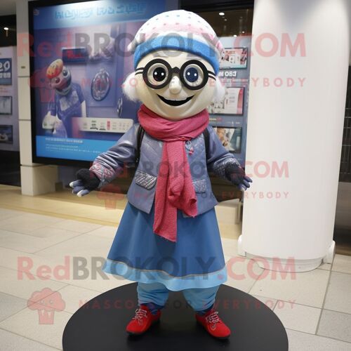 Personnage De Costume De Mascotte Redbrokoly Gyro Habillé D'un Jegging Et D'écharpes