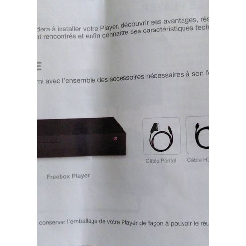 Notice d'installation pour box Freebox player mode d'emploi de la télécommande ainsi que le plan de connectique. Résoudre les problèmes les plus courants 