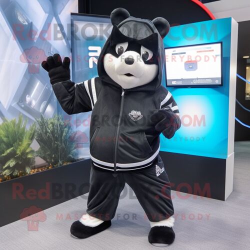 Costume De Mascotte Redbrokoly De Black Ice Personnage Habillé D'un Sweat À Capuche Et De Pochettes
