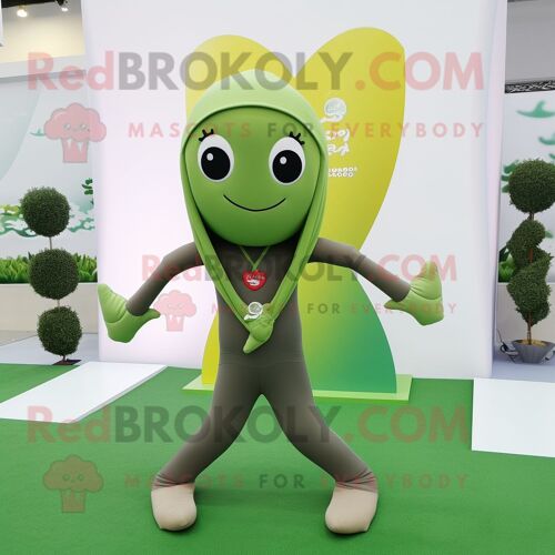 Personnage De Costume De Mascotte Redbrokoly Olive Arrow Of Love Habillé Avec Un Pantalon De Yoga Et Des Écharpes