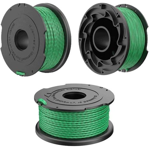 Black and Decker A6486 Bobine de Fil pour débroussailleuse GL7033, GL8033-QS, STC5433PC-QW, STC5433B-QW 2 mm de diamètre 6m de Long avec Capuchon 90583594 (3 bobines)