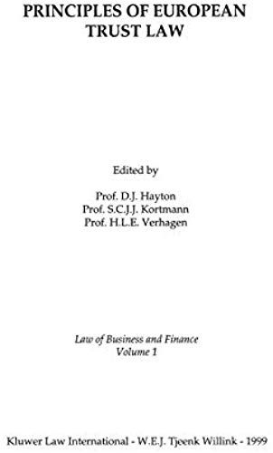 Principles Of European Trust Law