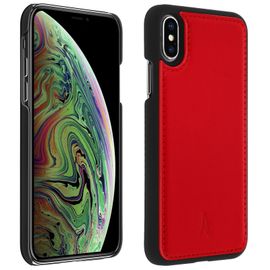 Coque Apple Iphone X / Xs Protection Rigide Cuir Véritable Akashi Rouge