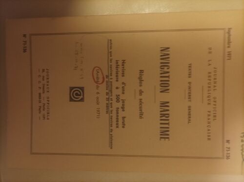 Journal Officiel Septembre 1971 Navigation Maritime