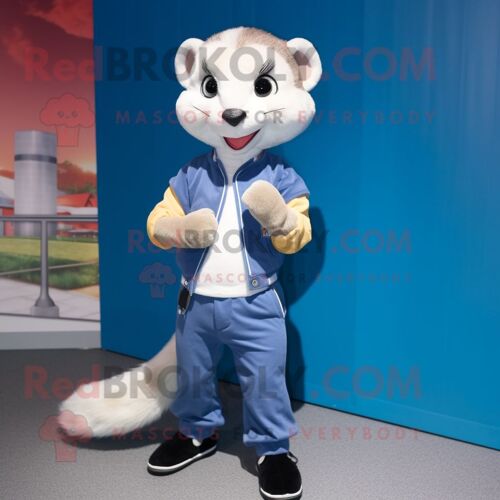 Personnage De Costume De Mascotte Redbrokoly De Ferret Habillé D'un Jegging Et De Cummerbunds