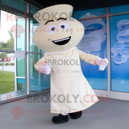 Personnage De Costume De Mascotte Redbrokoly De Docteur Crème Habillé D'une Robe Fourreau Et De Coussinets Pour Les Pieds