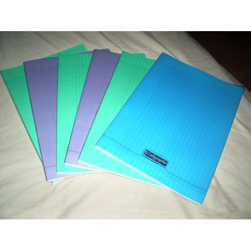 Lot De 6 Cahiers 21x29,7 / 96 Pages Seyes Couverture Plastique Transparente
