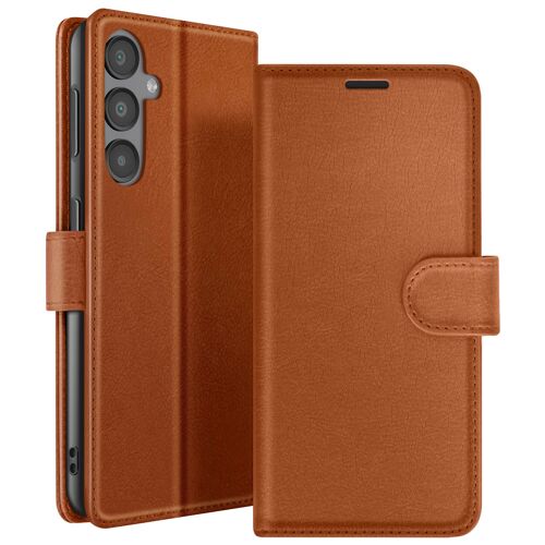 Étui Portefeuille pour Galaxy A16 avec Fonction Support et Languette Magnétique Zanaé Marron