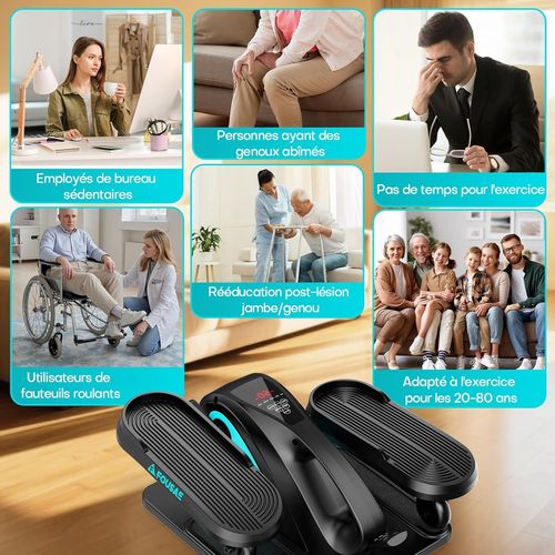 Asfasfq-Velo Elliptique, Mini Vélo Elliptique Électrique Pour La Maison 2 En 1 Avec 15 Vitesses Réglables Et 3 Modes Automatiques, Exerciseur De Pédales Pour Seniors Et Adultes Avec Télécommande