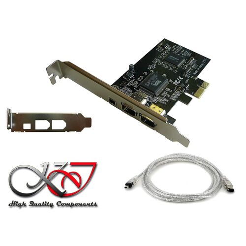 KALEA-INFORMATIQUE - Carte Controleur PCI Express (PCIE) FireWire 400 IEEE1394a 3 Ports - Chipset Via - Equerres Low et High Prof