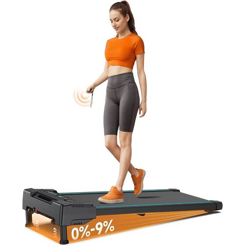 Asfasfq-Tapis De Marche Inclinable Réglage Automatique 9%, Tapis De Marche Bureau Et Domicile, Silencieux, 6 Km/H (Marche Rapide), Capacité Maximale De 136 Kg, Grand Écran Pour Une Lecture Facile
