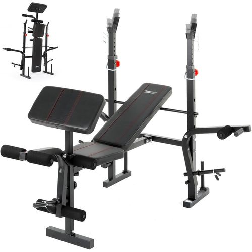 Asfasfq-Banc De Musculation Complet Multifonction Avec Dossier Réglable, Repose-Jambes Et Support De Poids, Banc Musculation Pliable&inclinable/Banc Developper Coucher, Banc De Biceps/Banc De Curl