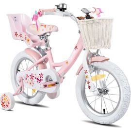 Subzonal-Vélo Licorne 12/14/16/18 Pouces Pour Filles 2-9 Ans, Vélo Enfant Avec Siège Vélo Poupée Et Roues Stabilisatrices& Panier