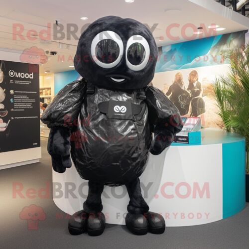 Personnage De Costume De Mascotte Redbrokoly Black Oyster Habillé D'une Combinaison Et De Sacs À Dos