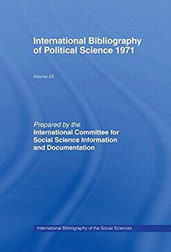 Ibss: Political Science: 1971 Volume 20