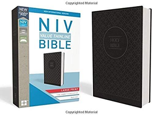 Niv, Value Thinline Bible, Large Print, Imitation Leather, Gray/Black