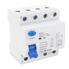 KUIU-Disjoncteur Différentiel 40A 30Ma, Interrupteur Différentiel Type B, 3P+N Protecteur De Fuite Électrique, Protection Contre Les Surcharges