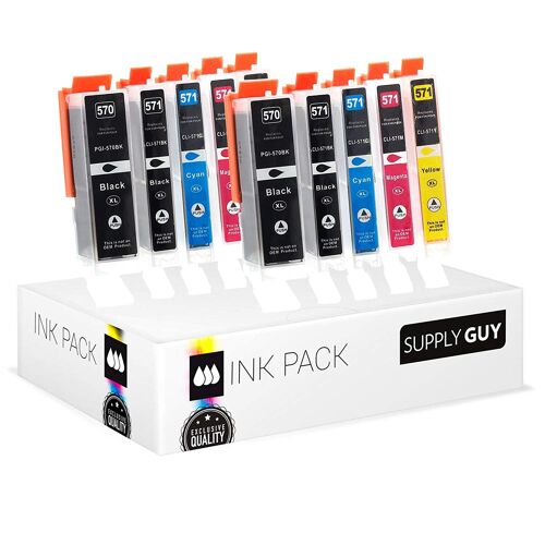 10 Cartouches d'encre avec puce compatible avec Canon PGI-570 CLI-571 pour Pixma MG-5750 MG-5751 MG-5752 MG-5753 MG-6850 MG-6851