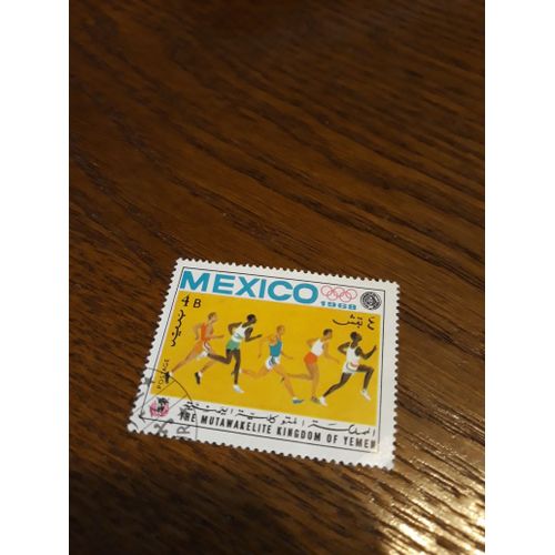 Timbre Yémen Mexico Jeux Olympiques 1968 Tp8