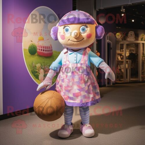 Personnage De Costume De Mascotte Redbrokoly Juggle Habillé D'une Combinaison Et De Sacs À Main