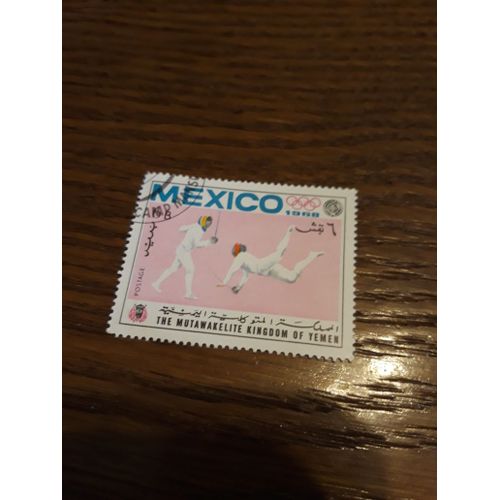 Timbre Yémen Mexico Jeux Olympiques 1968 Tp8