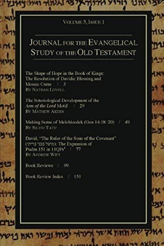 Journal For The Evangelical Study Of The Old Testament, 3.1