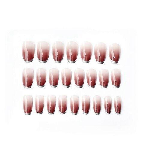 Hot 24x Fashion Color Long Square Faux Ongles Conseils Complets Acrylique Nail Art * 1 * 1 