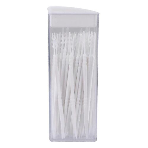 50 Pcs Cure-Dents En Plastique 2 Voies Cure-Dents Nettoyeurs De Brosses Interdentaires Boîte Portable Couleur Aléatoire Ds