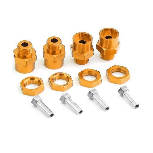 4PCS Adaptateur hexagonal en métal 12mm à 17mm Adaptateur hexagonal de roue Extension Écrous de conversion pour voiture RC 1/10, Yel js