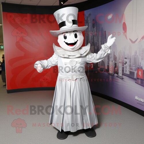 Personnage De Costume De Mascotte Redbrokoly Silver Ring Master Habillé D'une Jupe Et De Casquettes