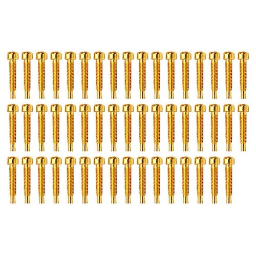 50pcs Pickup Metal Pins-One Word-Closing 3x21mm / 5.0mm (Diamètre 3.0mm) Guitare Pickup Parts Vis Tiges Or