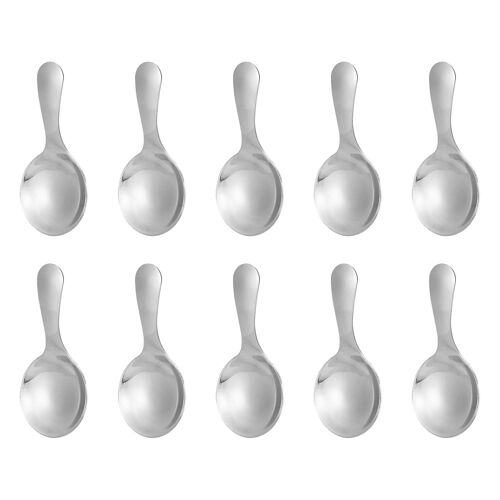 10 Pcs Acier Inoxydable Poignée Courte Cuillères Mini Cuillères À Sel Condiments Cuillère Dessert Cuillère Thé Coff