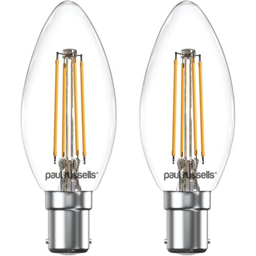 KAL-Pack De 2 Ampoules À Filament Led Style Vintage Petite Baïonnette 4W - Lustre C35 B15 Sbc 2700K Blanc Chaud - Incandescentes Ampoules De Rechange 40 W [Classe Énergétique A +]