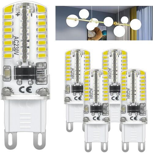 Kal-Ampoules Led G9,2.8w Ac 220v 210lm,Remplacement Pour 28w-30w Lampe Halogène,6000k Blanc Froid Économie D'énergie Led Petite Ampoule Non Dimmable G9 Ampoule (Lot De 5)